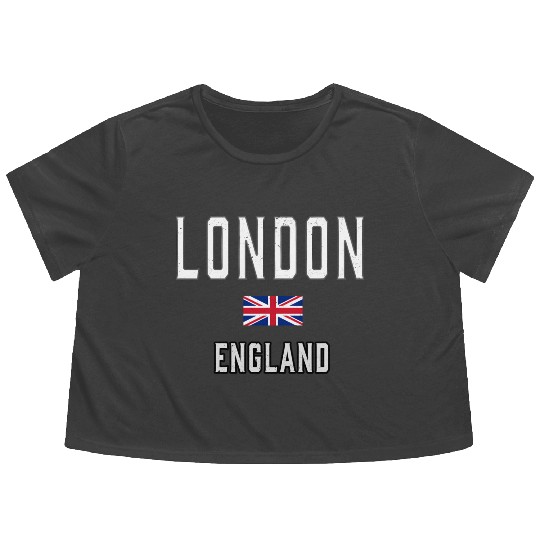 London England England Flag Flowy Cropped Tees