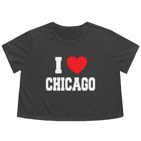 I Love Chicago Flowy Cropped Tees