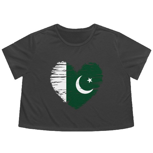Pakistan Flag Pakistan Sport Flag Pakistan Flowy Cropped Tees