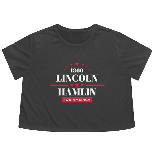 Abe Lincoln 1860 Republican Campaign Flowy Cropped Tees