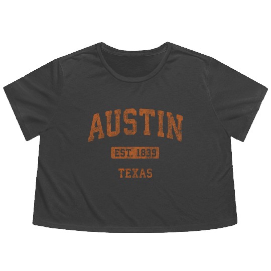 Austin Texas Tx Athletic Sports Flowy Cropped Tees