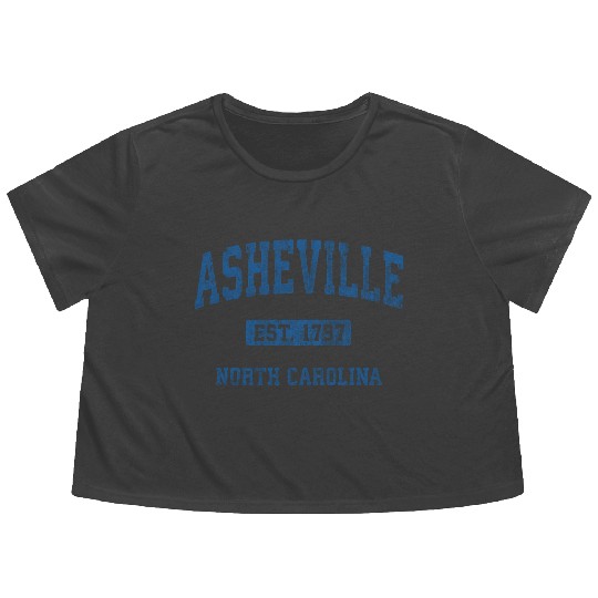 Asheville North Carolina Athletic Sports Flowy Cropped Tees