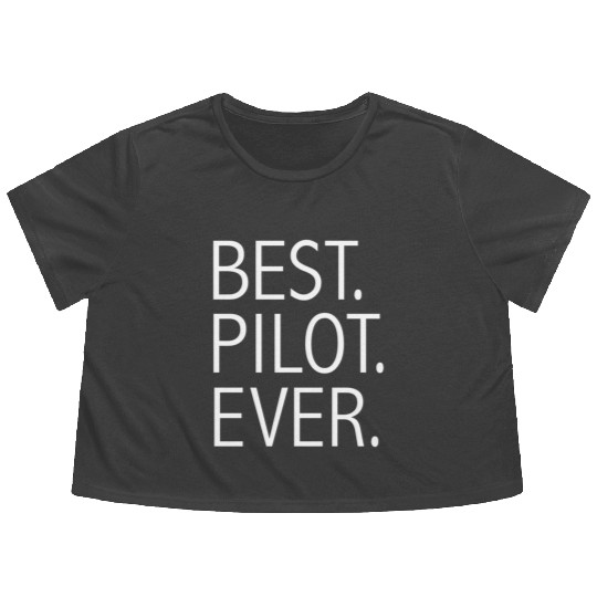 Best Pilot Ever Flight School Graduate Graduation Flowy Cropped Tees