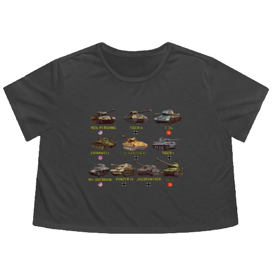 Top Ten Best Ww2 Tan M4 Sherman Panzer Iv Tiger Flowy Cropped Tees