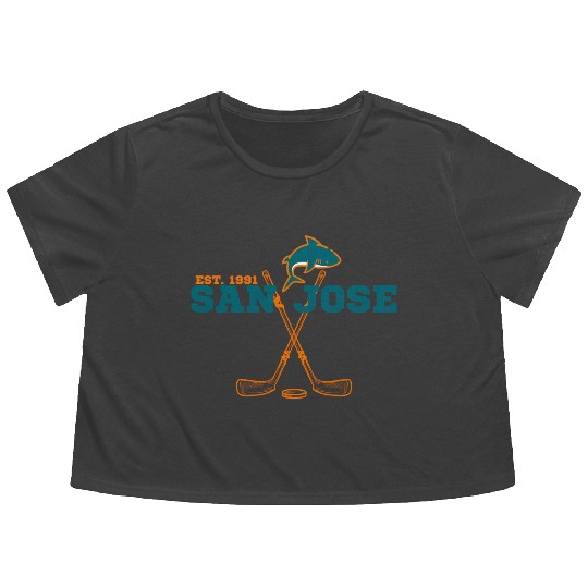 San Jose Est 1991 Sports Team Novelty Athletic Flowy Cropped Tees