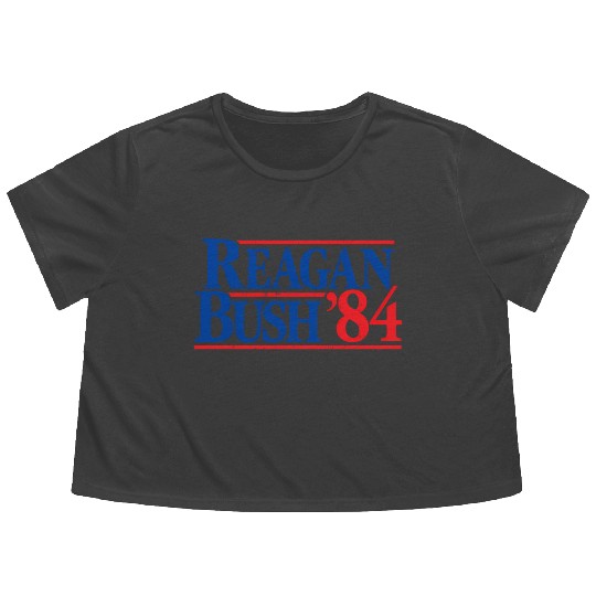 Reagan Bush '84 Republican Flowy Cropped Tees