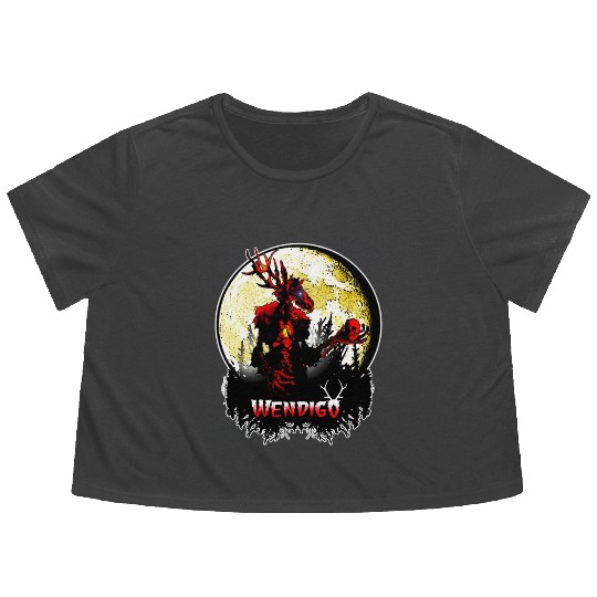 Wendigo New Monster inwalker Cryptid Evil Flowy Cropped Tees