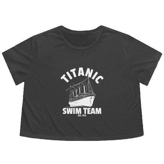 Titanic Swim Team Established 1912 RMS Titanic Flowy Cropped Tees