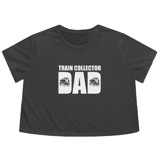 Train Collector Dad Model Train Father's Day Flowy Cropped Tees