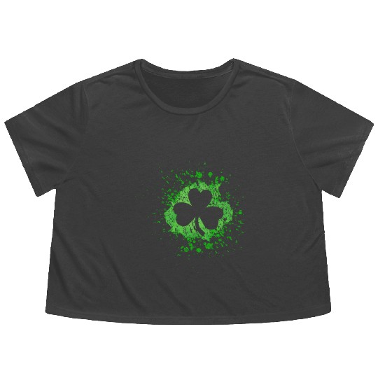 2-Sided Erin Go Bragh Shamrock Celtic Knot And Flowy Cropped Tees