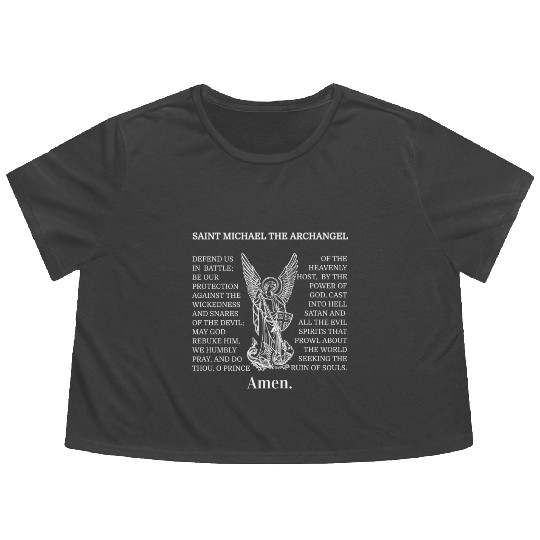 St Michael Catholic Archangel Christian Flowy Cropped Tees