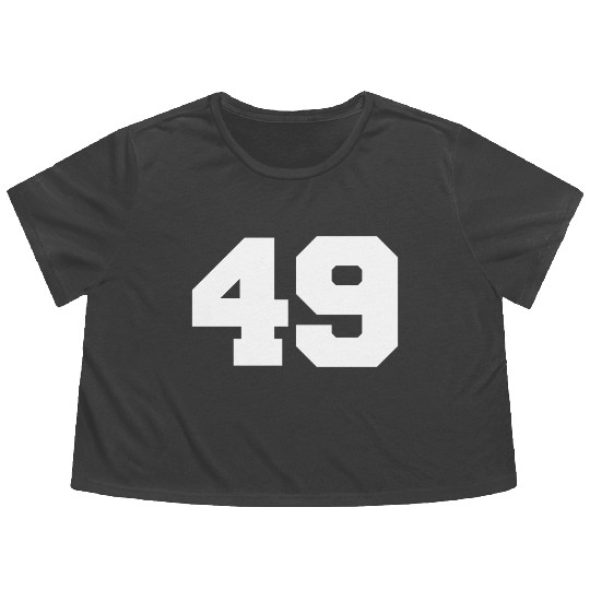Number 49 Sports Jersey Player 49 Fan Front Print Flowy Cropped Tees