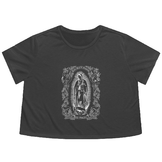 Virgen De Guadalupe Guadalupe'S Virgin Christian Flowy Cropped Tees