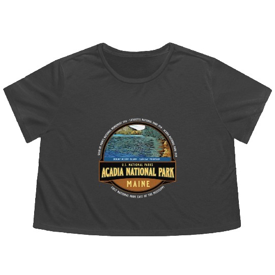 Acadia National Park Maine Vacation Flowy Cropped Tees