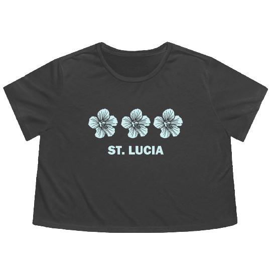 St Lucia Tropical Hibiscus Flower Flowy Cropped Tees