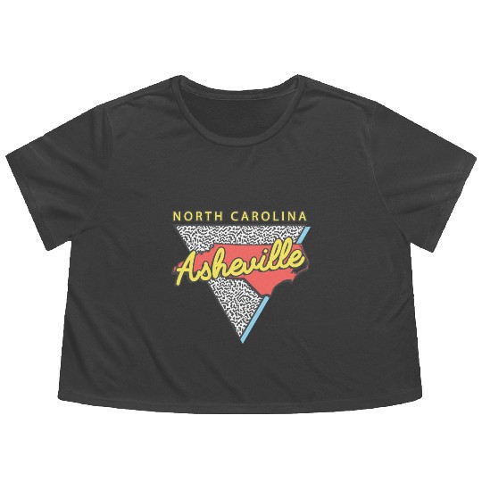 Asheville North Carolina Triangle Nc City Flowy Cropped Tees