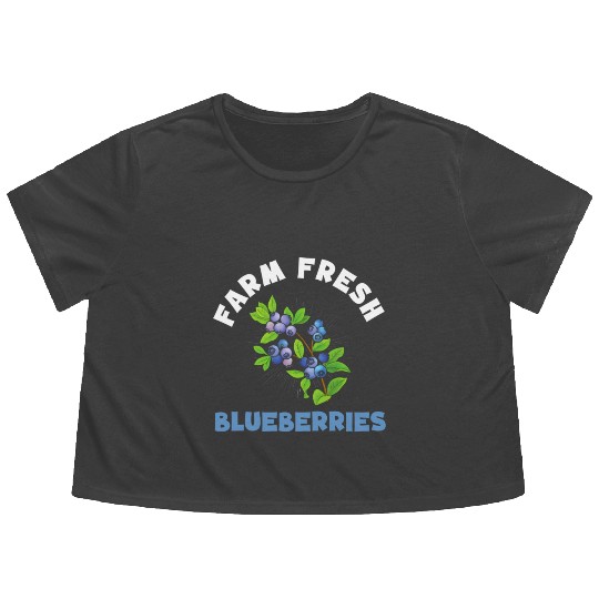 Blueberries Graphics Blueberry Farmer Blueberry Flowy Cropped Tees