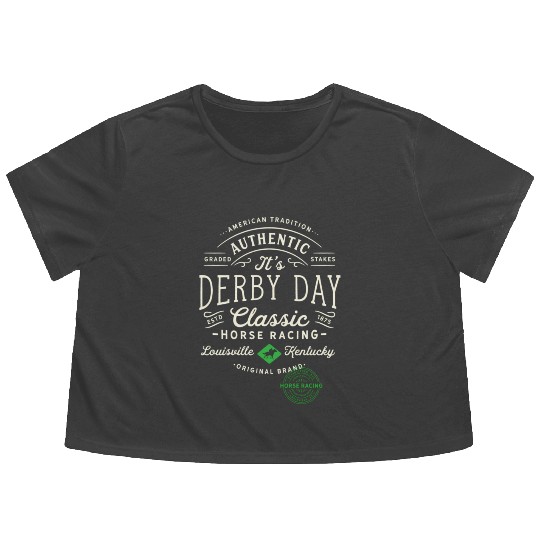 Derby Day Louisville Kentucky Horse Racing Flowy Cropped Tees