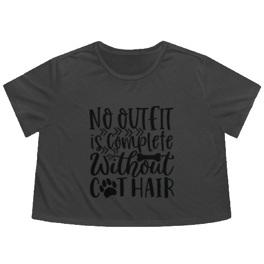 No Outfit Is Complete Without Dog Hair Dog Lover Flowy Cropped Tees