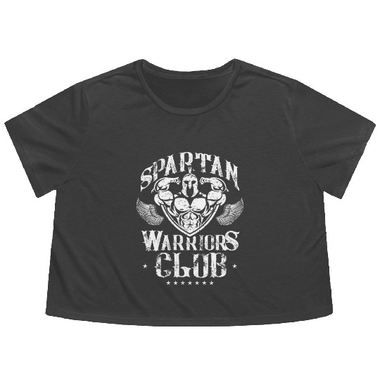 Spartan Warrior T ShirtSpartan Warriors Club Gym W Flowy Cropped Tees