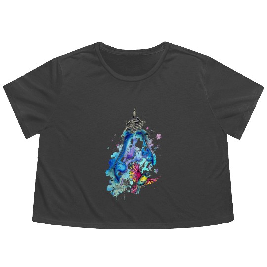 Bird In Lightbulb Flowy Cropped Tees