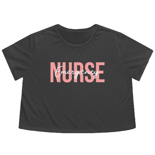 Er Nurse Emergency Room Nurse Registered Nurse Flowy Cropped Tees