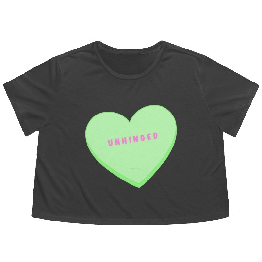 unhinged conversation heart Flowy Cropped Tees