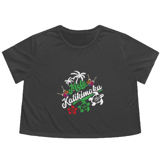 Mele Kalikimaka - Fun Merry Flowy Cropped Tees