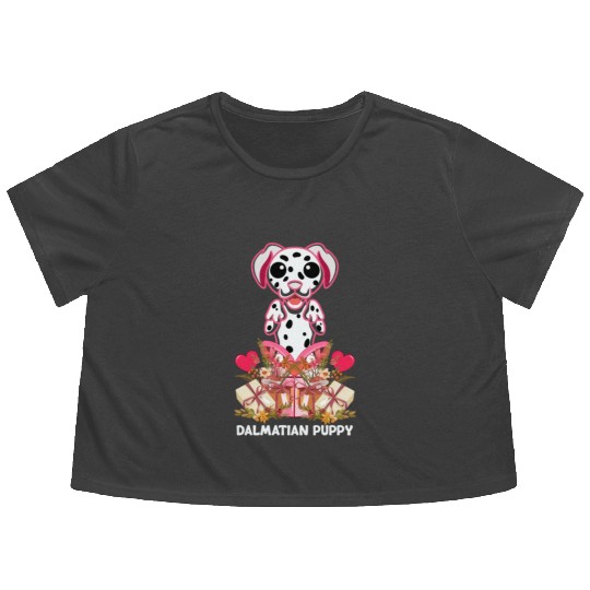 Dalmatian funny birthday Flowy Cropped Tees
