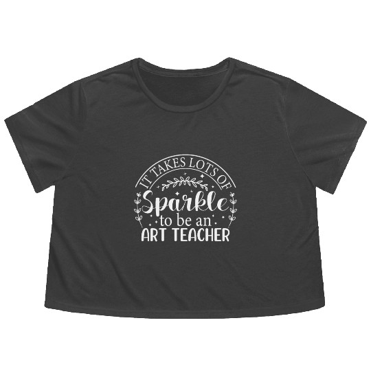 Art Teacher Funny Back To School Art Artist Painte Flowy Cropped Tees