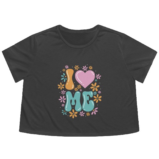 I Love Me Balloon Heart Decor Flower Floral Flowy Cropped Tees