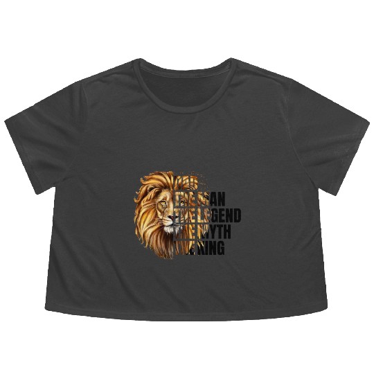Dad the Man the Legend Leopard Lion Png Flowy Cropped Tees