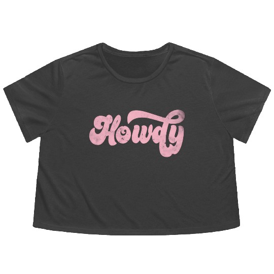 Howdy Rodeo Western Cory Southern Cowgirl Flowy Cropped Tees