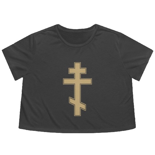 Russian Orthodox Cross Slavo Byzantine Cross Flowy Cropped Tees