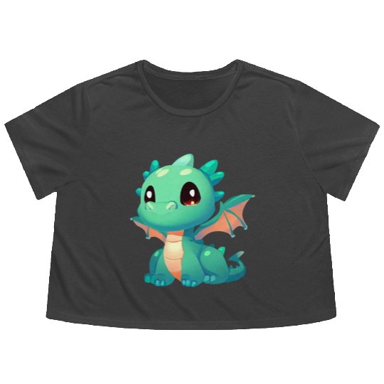 Puppy Dragon Flowy Cropped Tees
