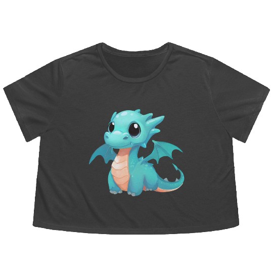 Baby Dragon Puppy Flowy Cropped Tees