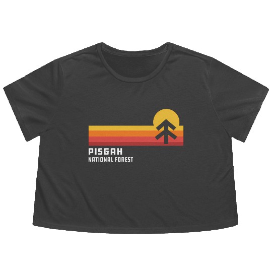 Retro Sunset Pisgah National Forest Asheville Flowy Cropped Tees
