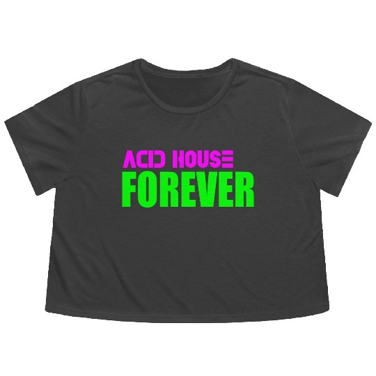 Acid house forever Flowy Cropped Tees