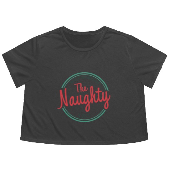 Proud Member of the Naughty List Merry Christmas Flowy Cropped Tees