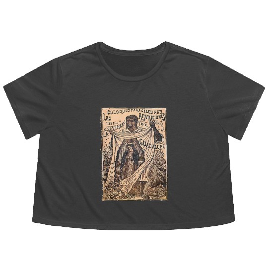 St Juan Diego Our Lady of Guadalupe Vintage Mary C Flowy Cropped Tees