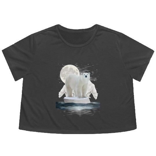 Polar Bears Wildlife Zoo Animal Zookeeper Nature Flowy Cropped Tees