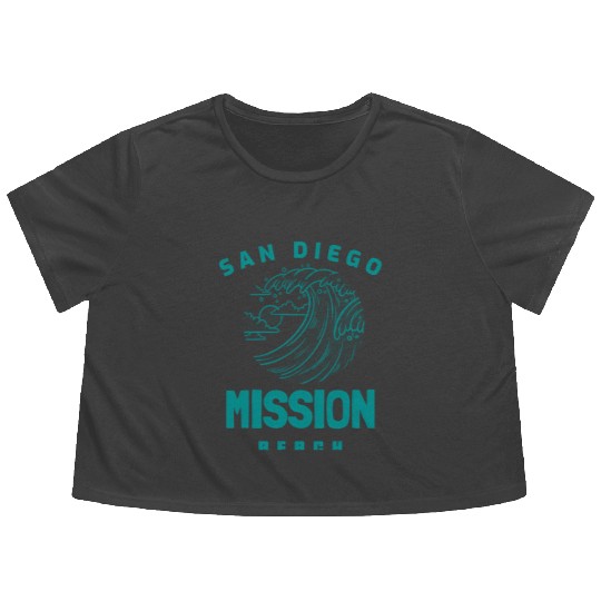 Beautiful Mission Beach San Diego California Flowy Cropped Tees