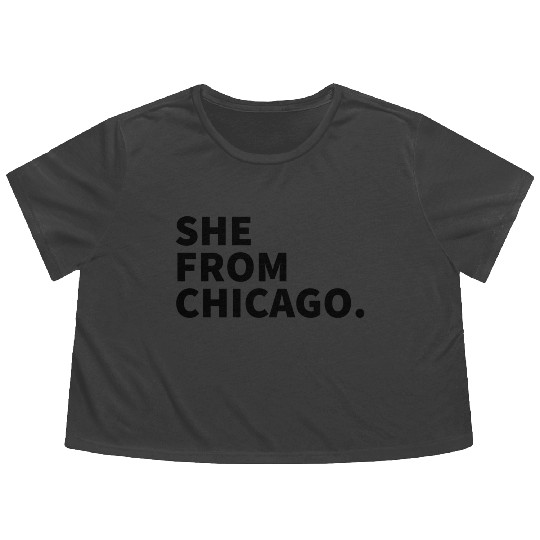 She From Chicago Flowy Cropped Tees