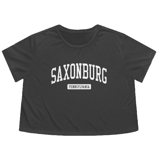 Saxonburg Pennsylvania Pa Athletic Sports Flowy Cropped Tees