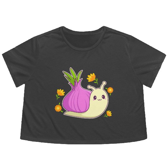 Aesthetic Kawaii Onion Flowy Cropped Tees