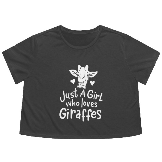 Giraffe African Giraffe Lover Flowy Cropped Tees