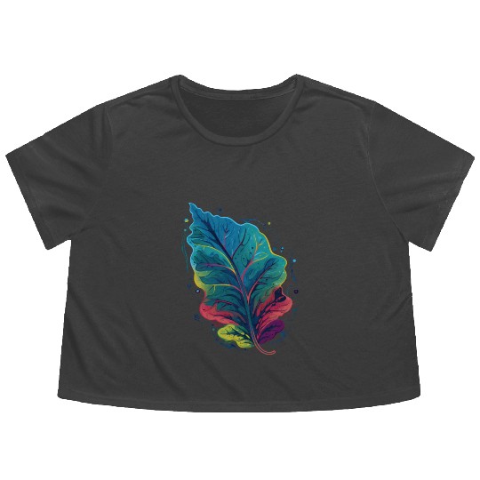 Colorful Leaf Autumn Fall Leaves Foliage Plant Flowy Cropped Tees