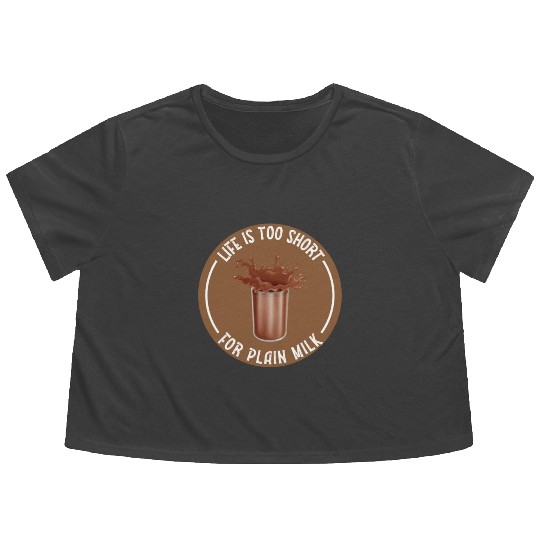 I Love Chocolate Milk Lover Funny Chocolate Milk Flowy Cropped Tees