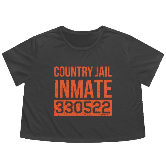 Coy Jail Inmate 330522 Halloween Prison Flowy Cropped Tees
