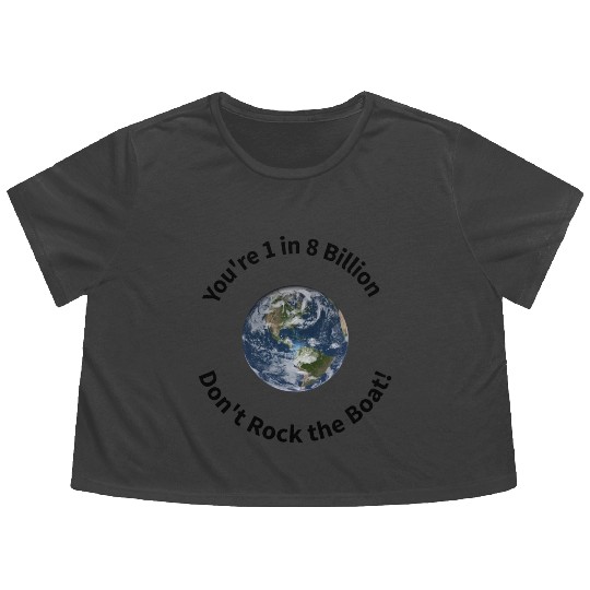 Globe Billion Boat Black Lettering Flowy Cropped Tees